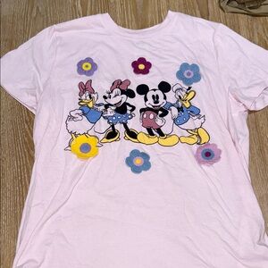 Disney Light Pink T-Shirt with Mickey and Friends